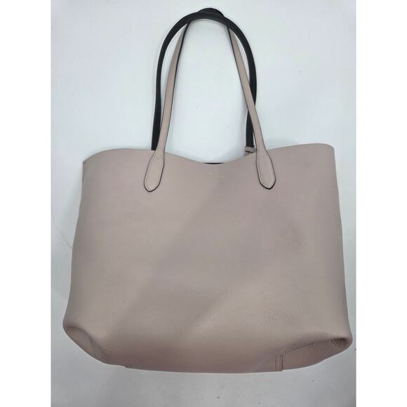 Kate Spade Ava Reversible Grained Leather Tote Black/Pink Blush Shoulder Coin - Picture 6 of 9